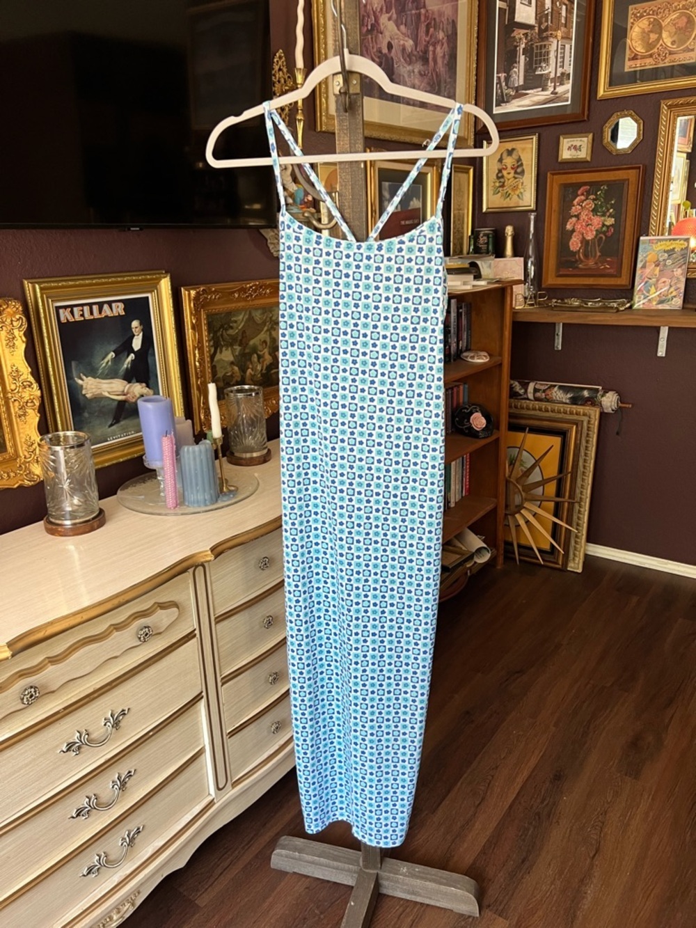 Y2K Maxi Dress Floral Medium